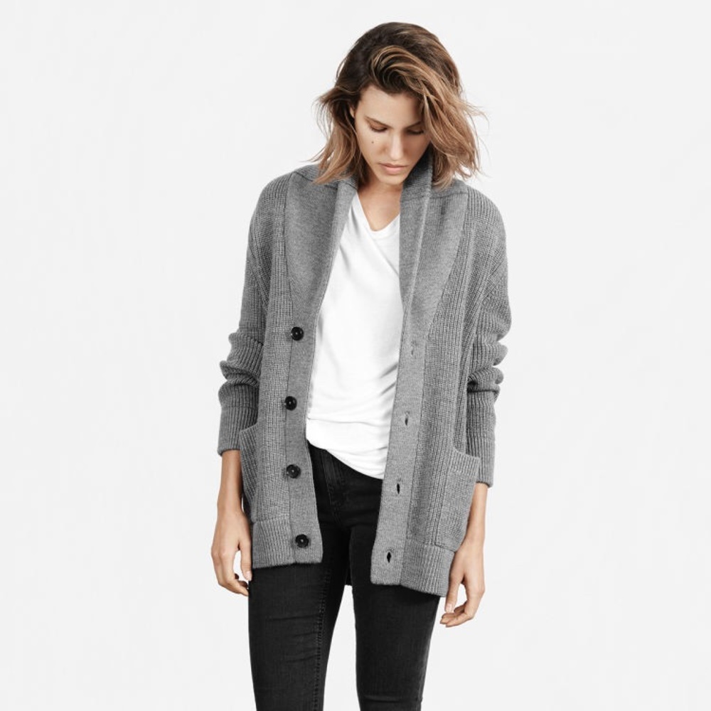 Everlane chunky knit boyfriend cardigan small new
